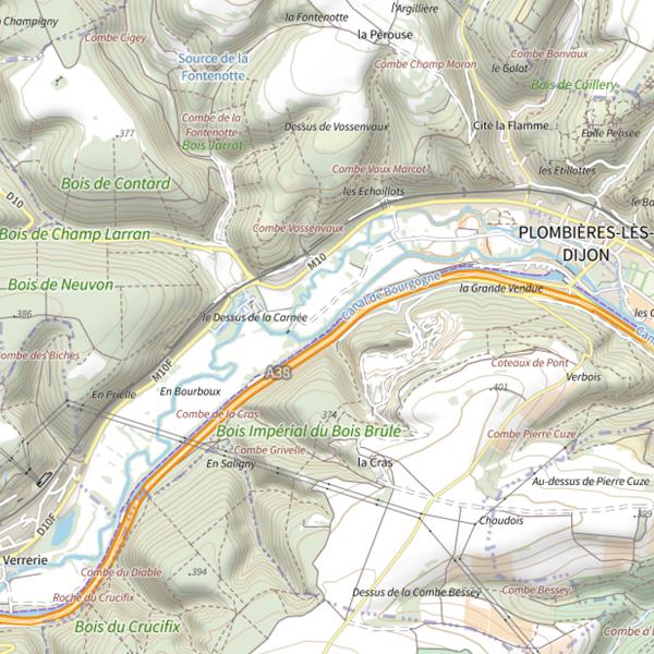 Plan cartographique de Ouche (L') Rive Gauche