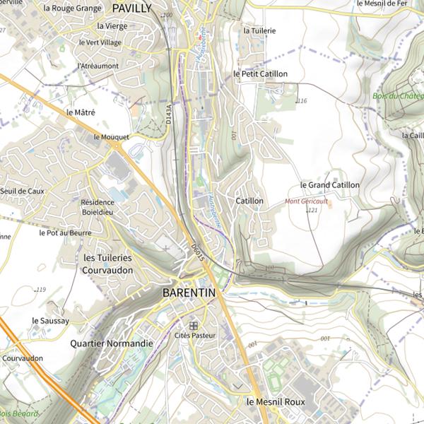 Plan cartographique de Parcours Barentin centre1
