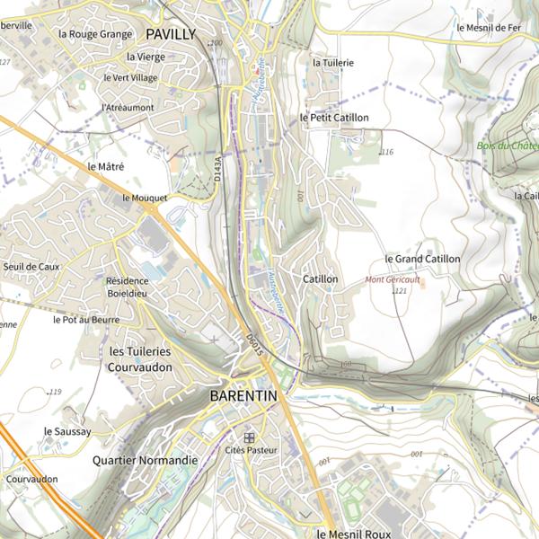 Plan cartographique de Parcours Barentin