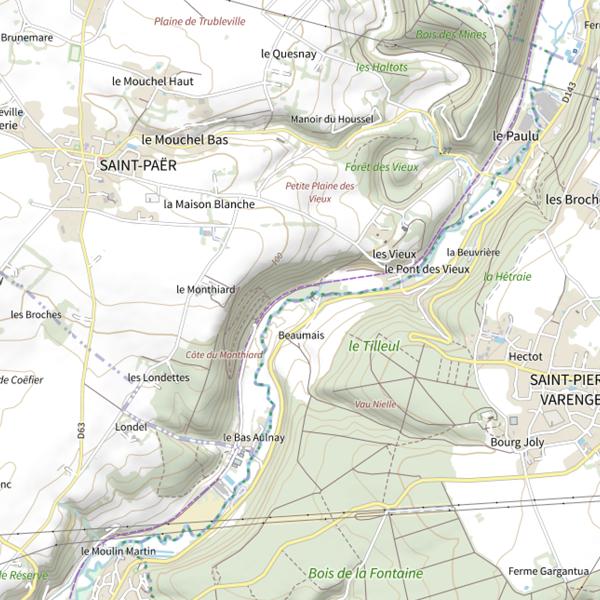 Plan cartographique de Parcours Bas Aulnay Amont