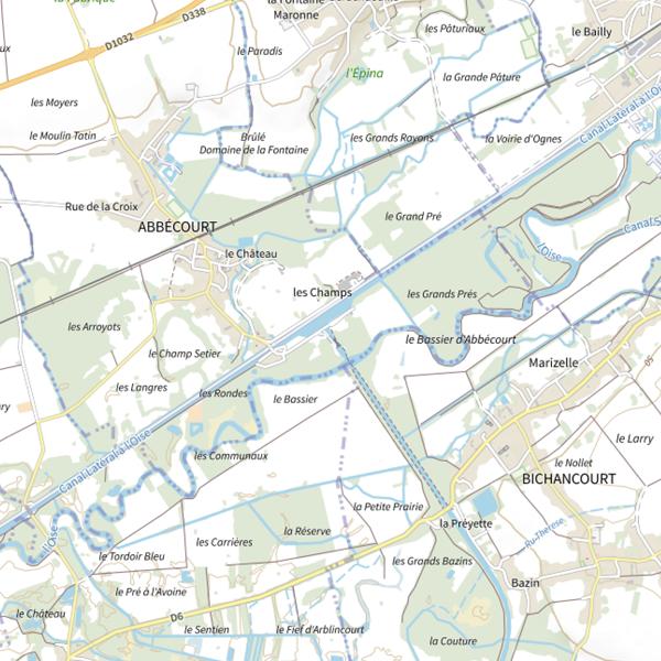 Plan cartographique de Parcours carpe de nuit d'Abbécourt