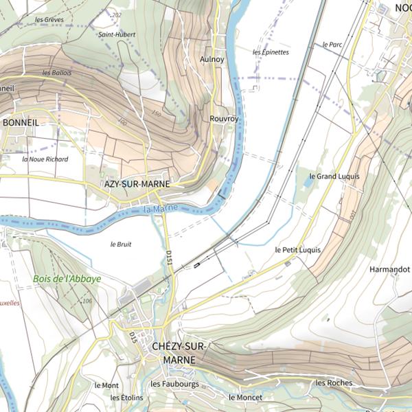 Plan cartographique de Parcours carpe de nuit d'Azy-sur-Marne