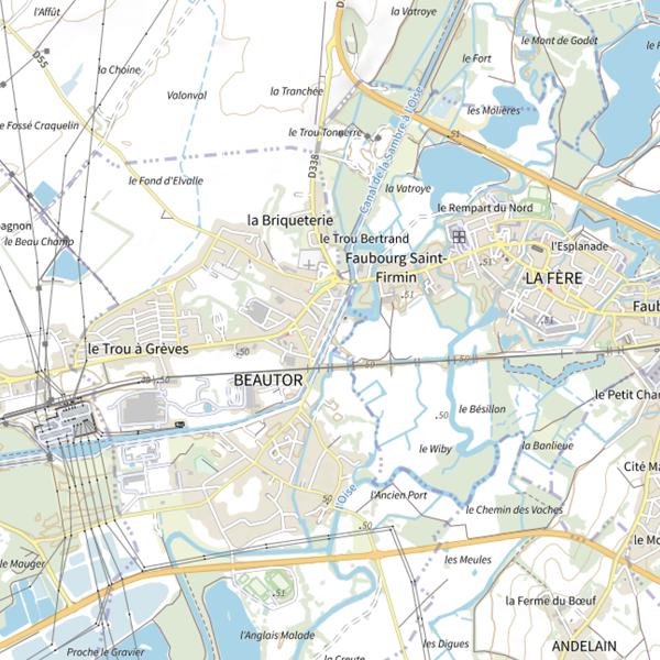 Plan cartographique de Parcours carpe de nuit de Beautor