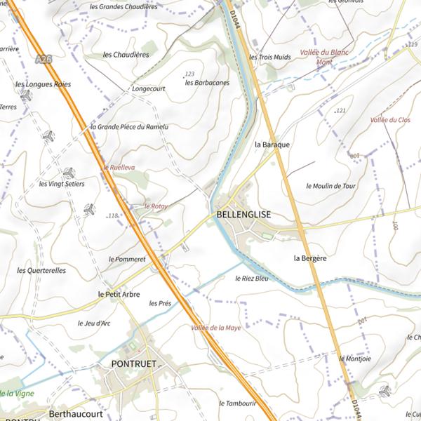 Plan cartographique de Parcours carpe de nuit de Bellenglise