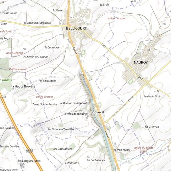 Plan cartographique de Parcours carpe de nuit de Bellicourt