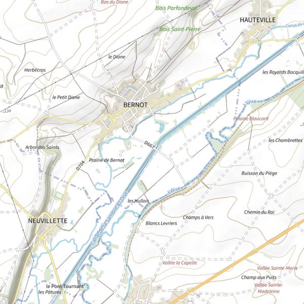 Plan cartographique de Parcours carpe de nuit de Bernot