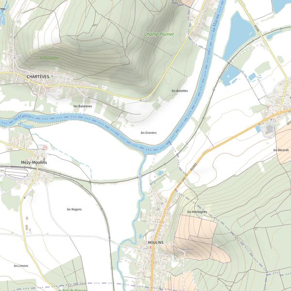 Plan cartographique de Parcours carpe de nuit de Chartèves