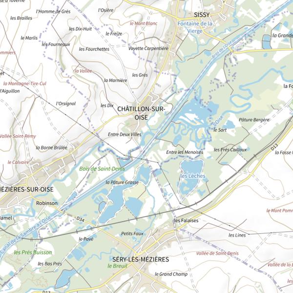 Plan cartographique de Parcours carpe de nuit de Châtillon-sur-Oise