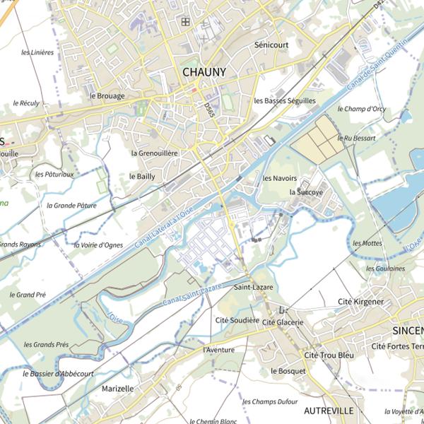 Plan cartographique de Parcours carpe de nuit de Chauny
