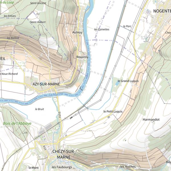 Plan cartographique de Parcours carpe de nuit de Chézy-sur-Marne