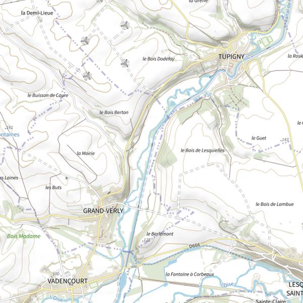 Plan cartographique de Parcours carpe de nuit de Grand-Verly