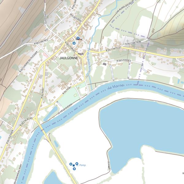 Plan cartographique de Parcours carpe de nuit de Jaulgonne