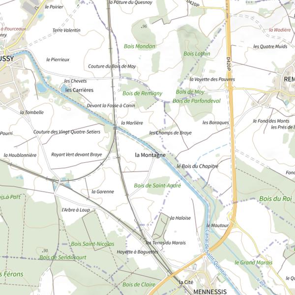 Plan cartographique de Parcours carpe de nuit de Jussy