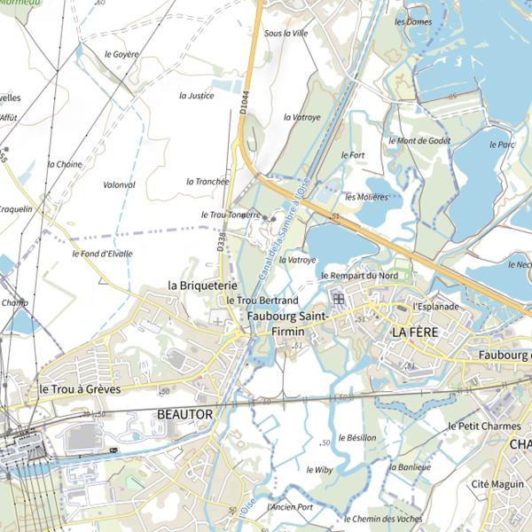 Plan cartographique de Parcours carpe de nuit de La Fère