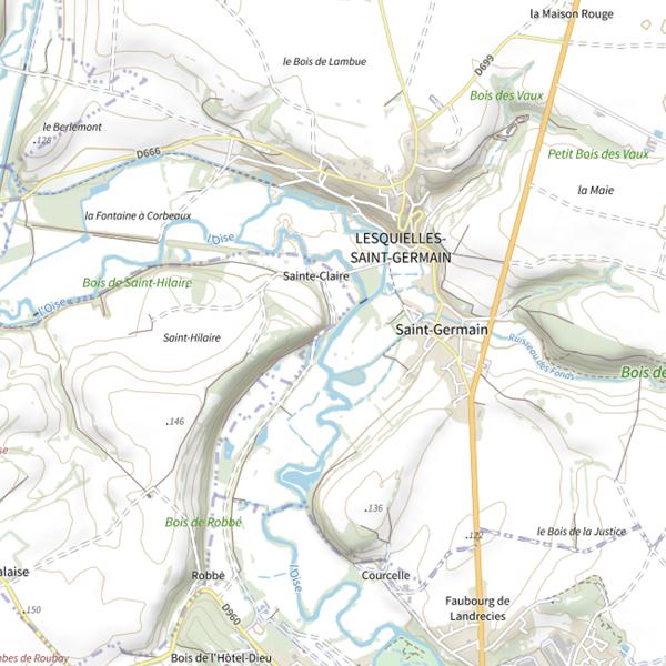Plan cartographique de Parcours carpe de nuit de Lesquielles-Saint-Germain