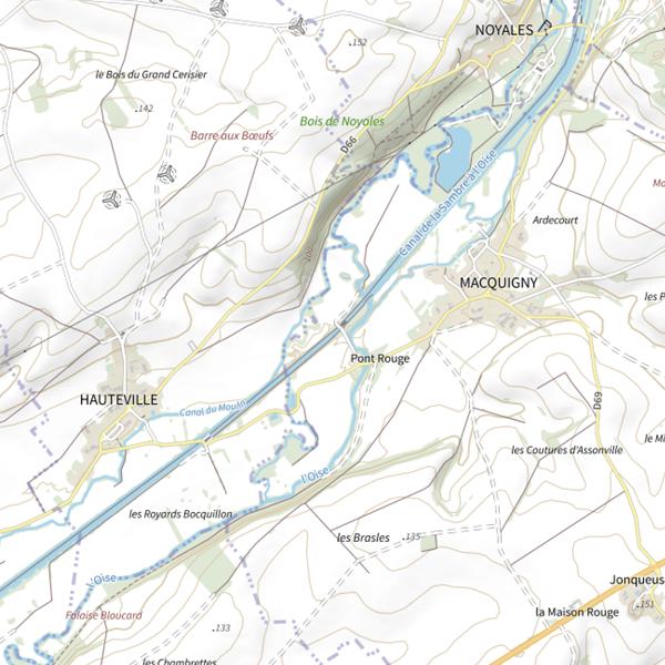 Plan cartographique de Parcours carpe de nuit de Macquigny