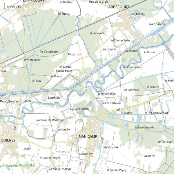 Plan cartographique de Parcours carpe de nuit de Manicamp