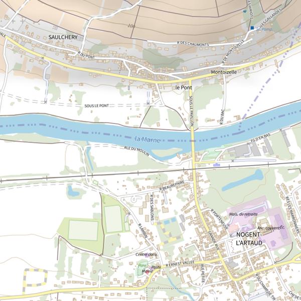 Plan cartographique de Parcours carpe de nuit de Nogent-l'Artaud