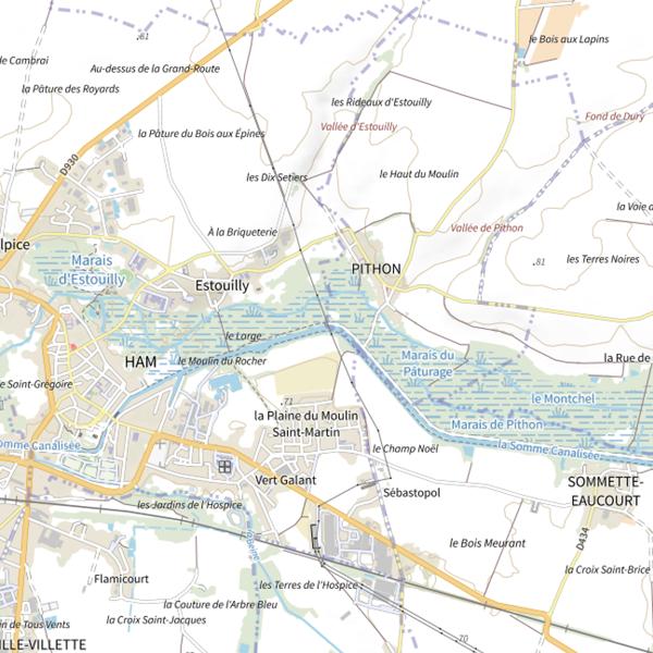 Plan cartographique de Parcours carpe de nuit de Pithon