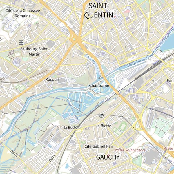 Plan cartographique de Parcours carpe de nuit de Saint-Quentin