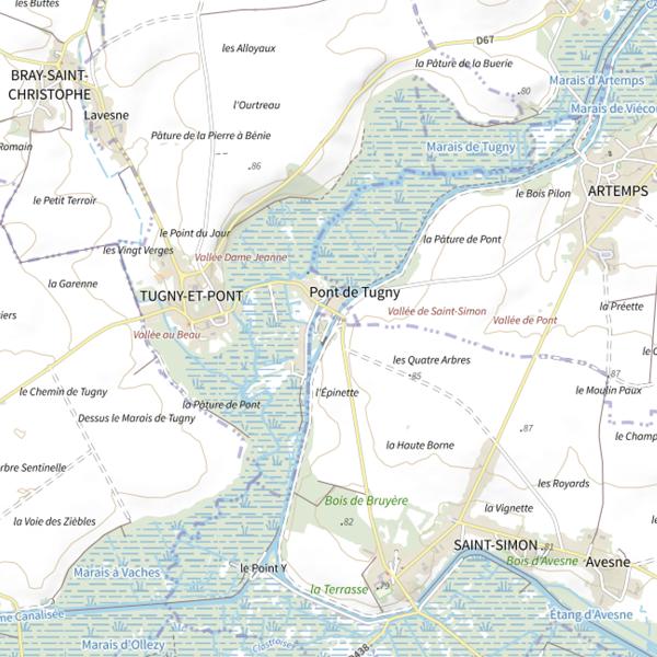 Plan cartographique de Parcours carpe de nuit de Saint-Simon