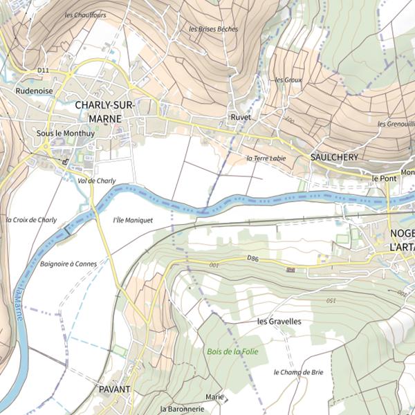 Plan cartographique de Parcours carpe de nuit de Saulchery