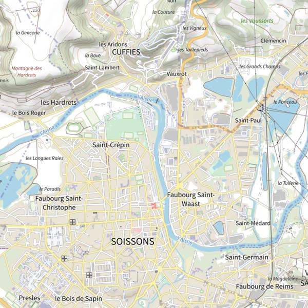 Plan cartographique de Parcours carpe de nuit de Soissons