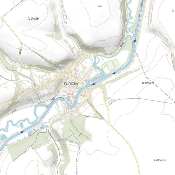 Plan cartographique de Parcours carpe de nuit de Tupigny