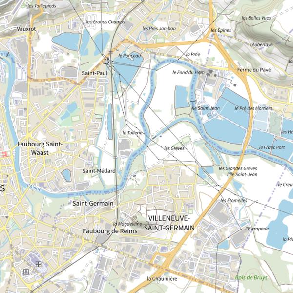Plan cartographique de Parcours carpe de nuit de Villeneuve-Saint-Germain
