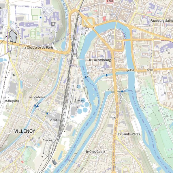 Plan cartographique de Parcours carpe de nuit de Villenoy