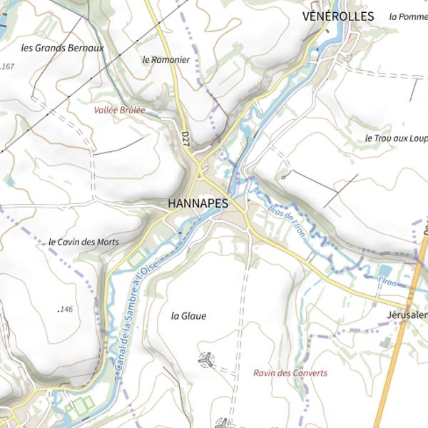 Plan cartographique de Parcours carpe de nuit d'Hannapes