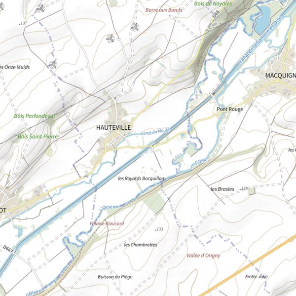 Plan cartographique de Parcours carpe de nuit d'Hauteville