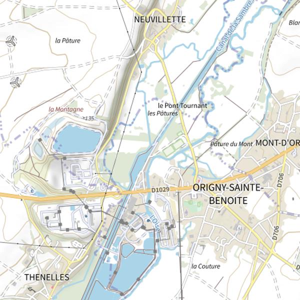 Plan cartographique de Parcours carpe de nuit d'Origny-Sainte-Benoite