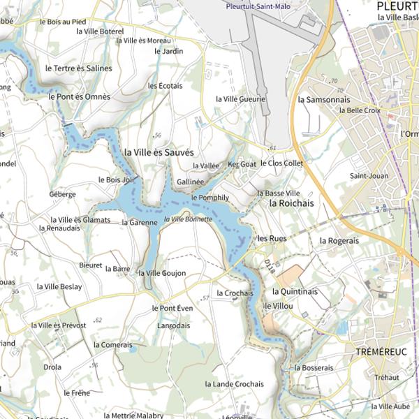 Plan cartographique de Parcours carpe de nuit sur la retenue de Bois Joli