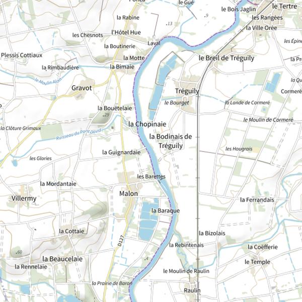 Plan cartographique de Parcours carpe de nuit sur la Vilaine (Ille-et-Vilaine)