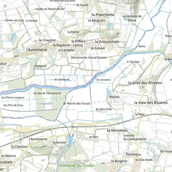 Plan cartographique de Parcours carpe de nuit sur la Vilaine (Loire-Atlantique)