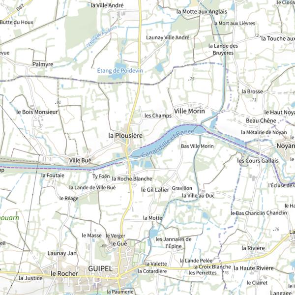 Plan cartographique de Parcours carpe de nuit sur le bassin de Villemorin