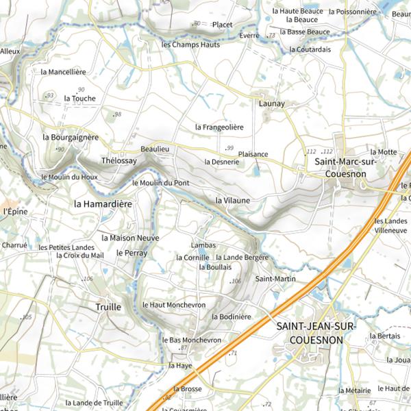 Plan cartographique de Parcours carpe de nuit sur le Couesnon
