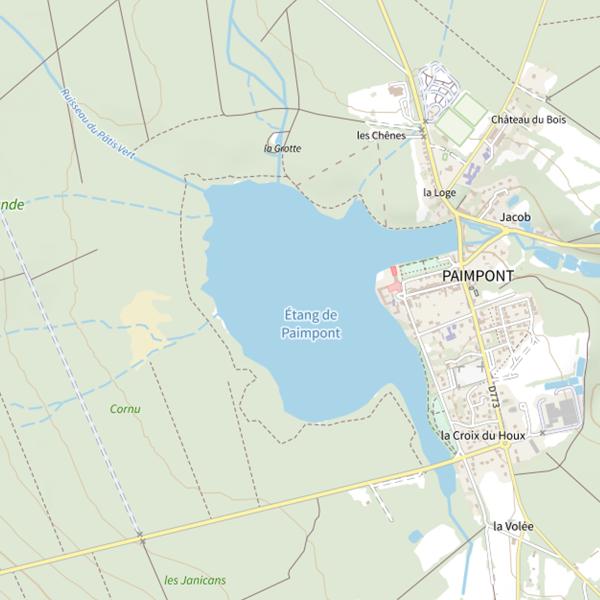 Plan cartographique de Parcours carpe de nuit sur l'étang de l'Abbaye