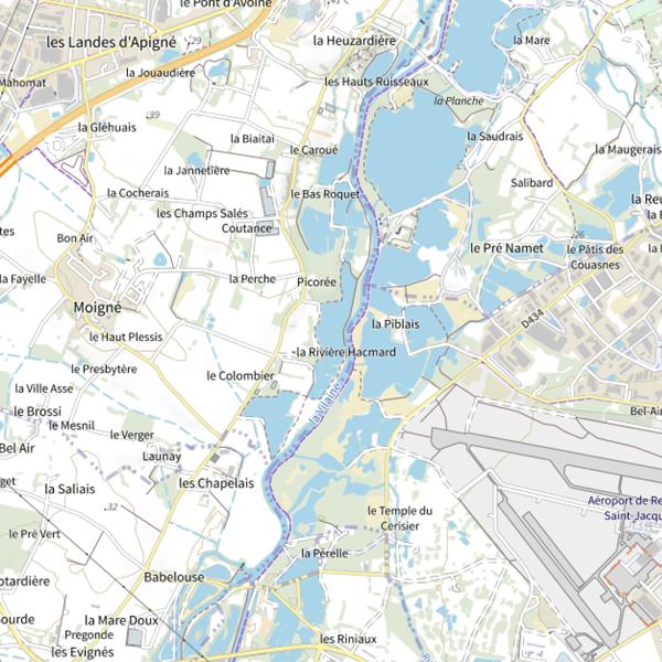 Plan cartographique de Parcours carpe de nuit sur l'étang du Grand Coutance