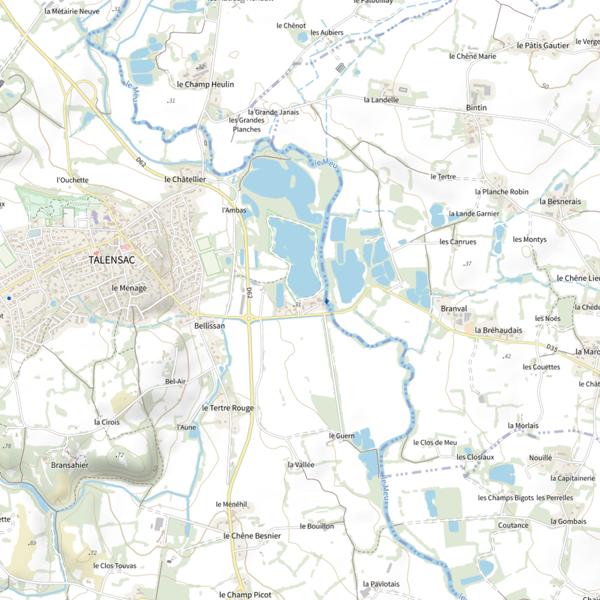 Plan cartographique de Parcours carpe de nuit sur l'étang du Guern