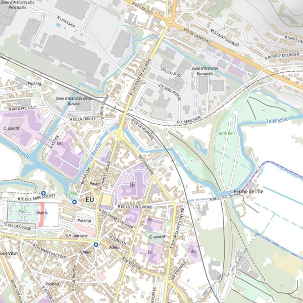 Plan cartographique de Parcours centre ville
