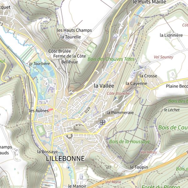 Plan cartographique de Parcours clairval