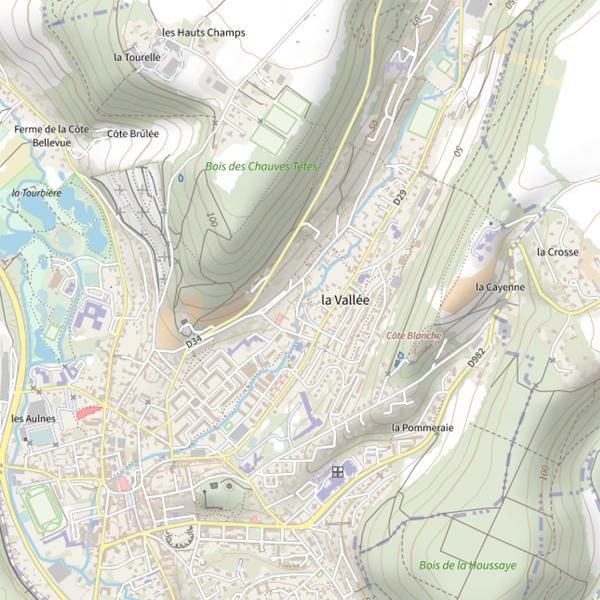 Plan cartographique de Parcours crottée