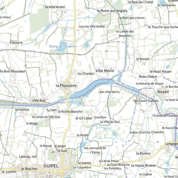 Plan cartographique de Parcours de graciation du black-bass sur le bassin de Villemorin