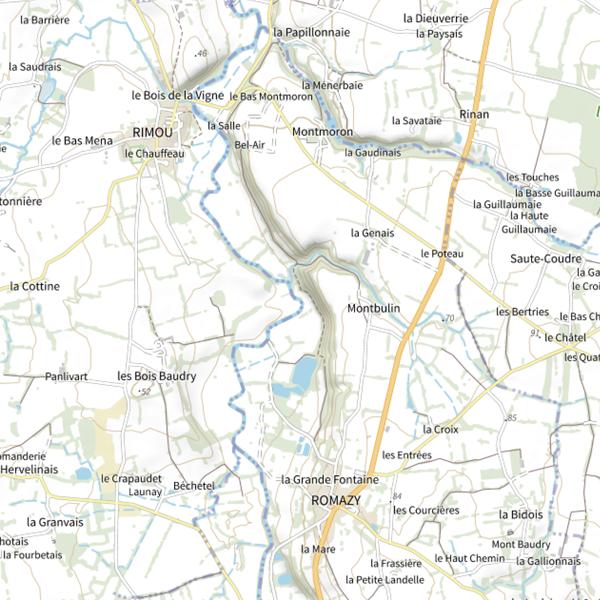 Plan cartographique de Parcours de graciation toutes espèces sur le Couesnon