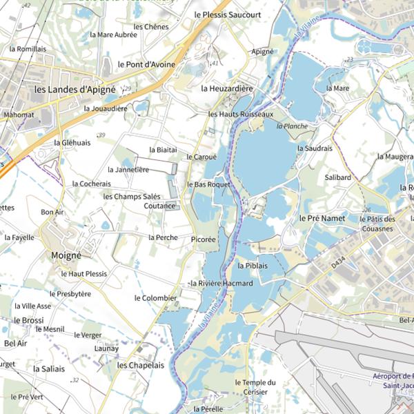 Plan cartographique de Parcours de graciation toutes espèces sur l'étang du petit Coutance