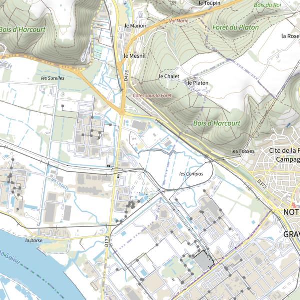 Plan cartographique de Parcours de la prairie