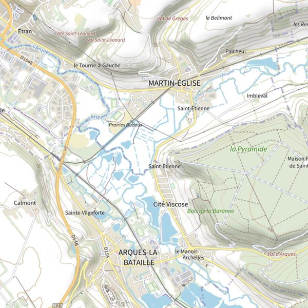 Plan cartographique de Parcours de la Pyramide (Martin-Eglise)