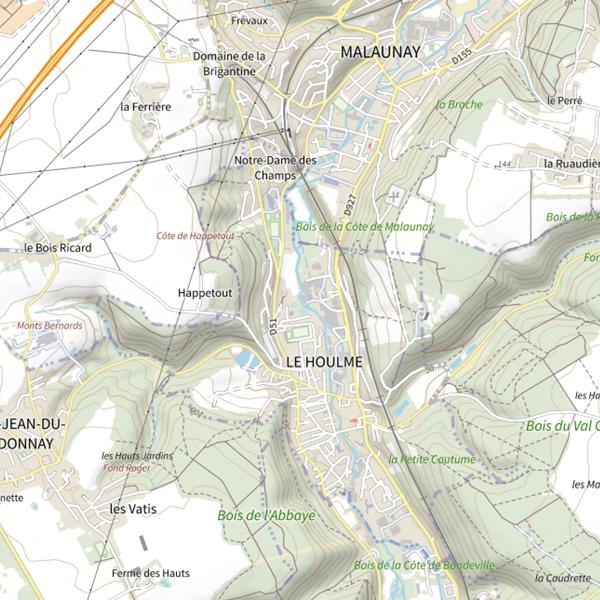 Plan cartographique de Parcours de l'ALH